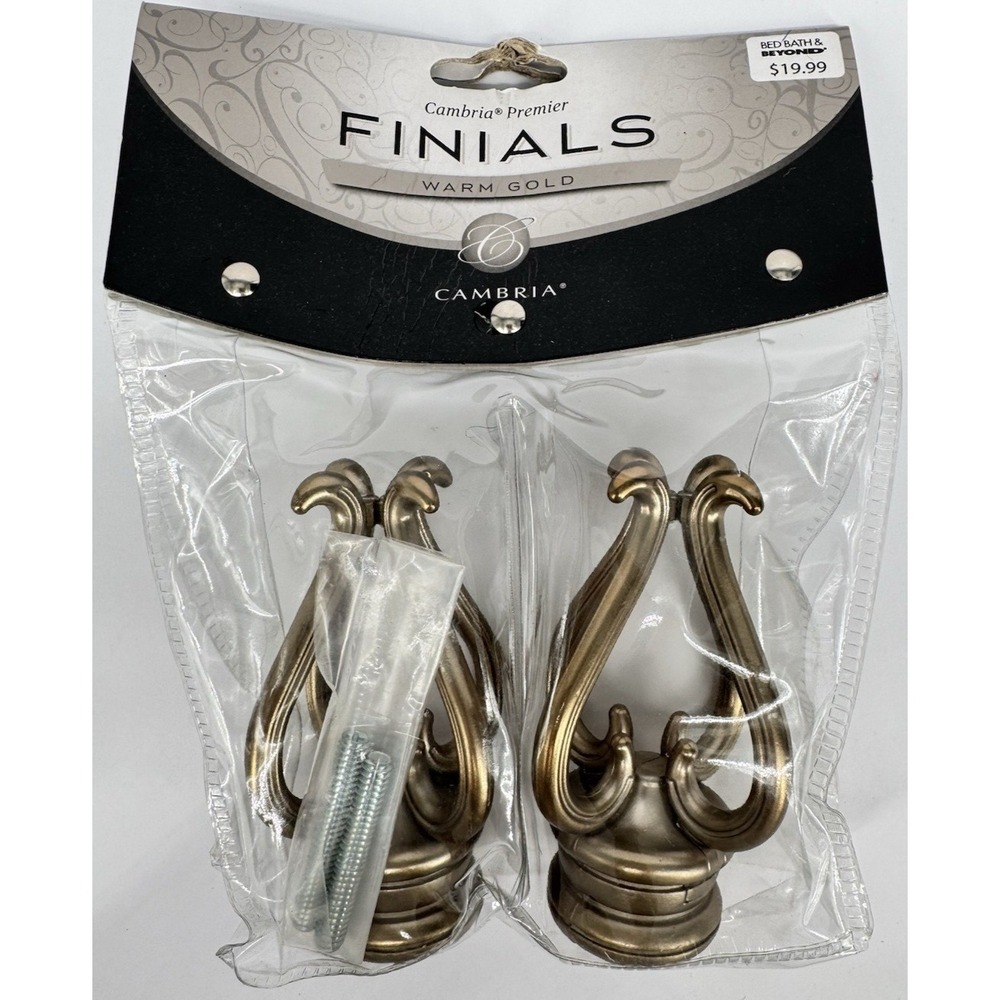 Gold Curtain Rod Finials Set 2 Decorative End Caps Cambria Florentine